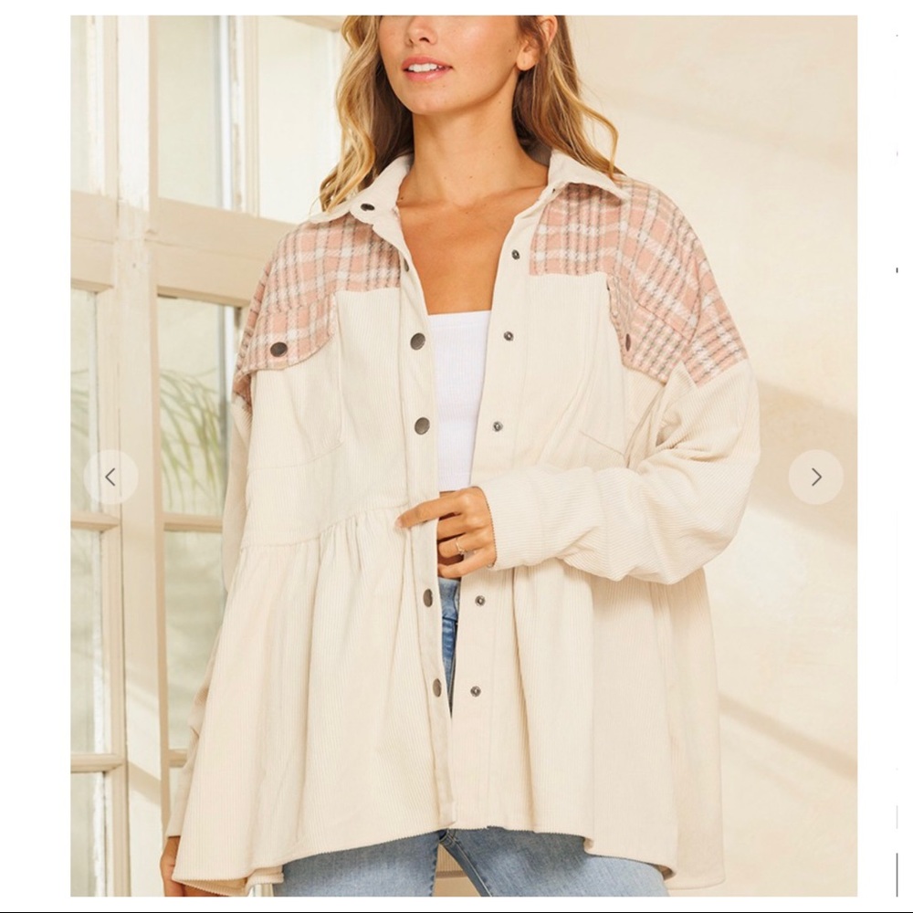 Fabulous Boho Corduroy Check pattern Jacket - Picture 6 of 8
